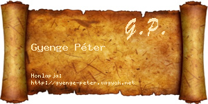 Gyenge Péter névjegykártya
