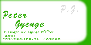 peter gyenge business card